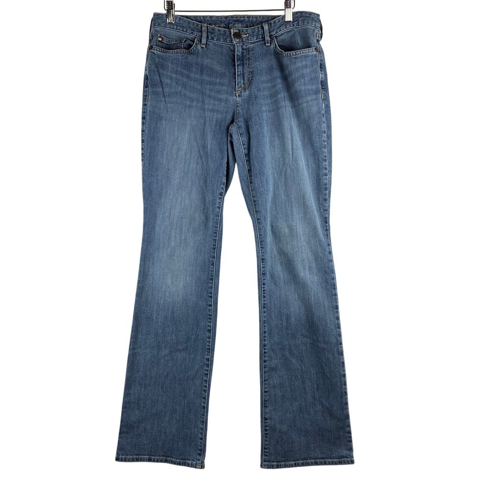Eddie Bauer Curvy Bootcut Jeans Women's Size 10 Medium Wash Denim Fading Western